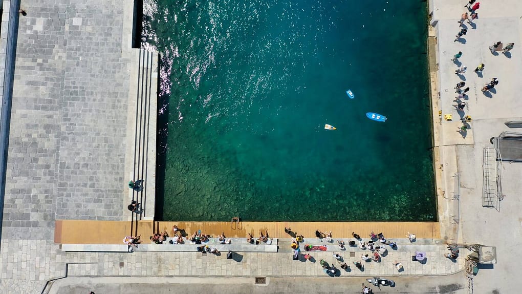 drone image from the 1st aegean roboat race